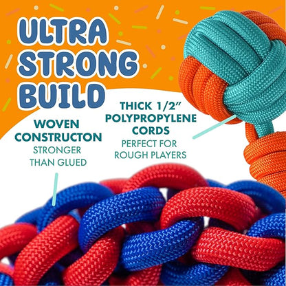 Tough Dog Rope Toys 6 PCS for Aggressive Chewers, Nearly Indestructible Chew Toy, Indoor Outdoor Play for Medium Large Breeds Teething Training