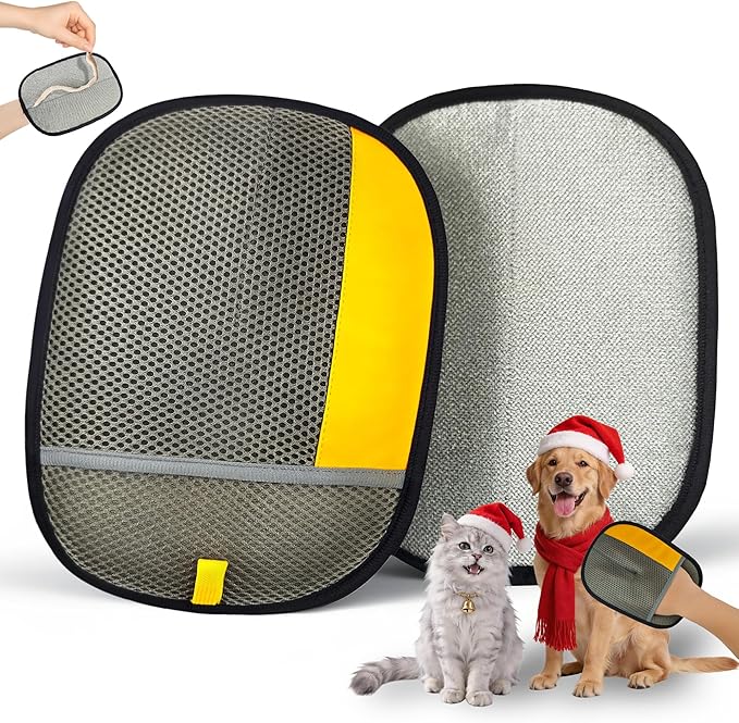 Thickened Ectrostatic Pet Hair Removal Glove, Magic Brush Pet Hair Remover Tool for Cat & Dog, Upgraded Reusable Pet Hair Gloves for Couch, Clothing, Carpet & Car Seat, Cat Grooming Gloves