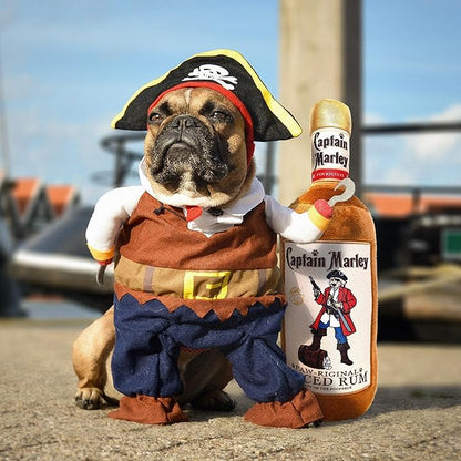 Bark Bros - Liquor Bottle Dog Toy - Plush Squeaky Dog Toys Funny Drink Parody - Alcohol Dog Toy - Dog Birthday Toy - Cute Dog Toys - Puppy Gifts - Puppy Stuff - Dog Stuff (Large, Captain Marley)
