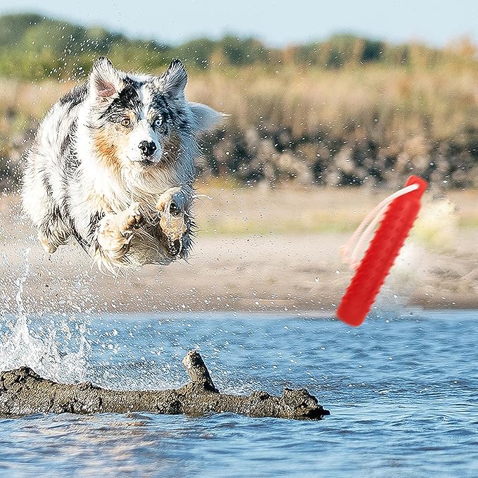 Dog Float Toy - Interactive Training Bumper & Fetching Retrieving Dog Water Toys Dummy Outdoor - Lightweight for Float on the Water Pool Fetch Rope Dog Toys for Small, Medium, Large Dogs