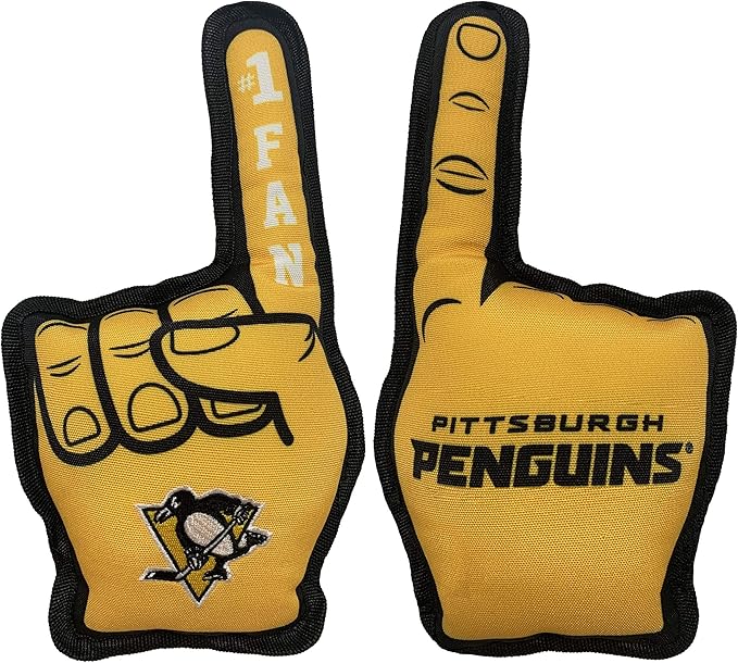 Pets First NHL Pittsburgh Penguins #1 Fan Toy for Dogs & Cats. Best Tough PET Toy with Inner Squeaker. Number One Premium Dog Toy for Strongest Chewers & Sports Fans, One Size
