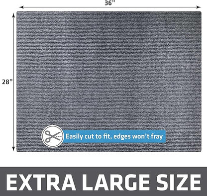 Drymate Cat Litter Box Mat, Litter Trapping Mat, Waterproof, Urine-Proof, Absorbent, Machine Washable, Soft on Paws, Contains Mess, Protects Floors, Kitten Supplies, Grey, 28x36 XL