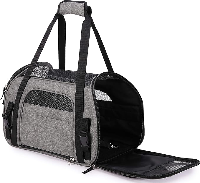 EliteField Soft Sided Pet Carrier (3 Year Warranty, Airline Approved), Multiple Sizes and Colors Available (Large: 19" L x 10" W x 13" H, Charcoal Gray)