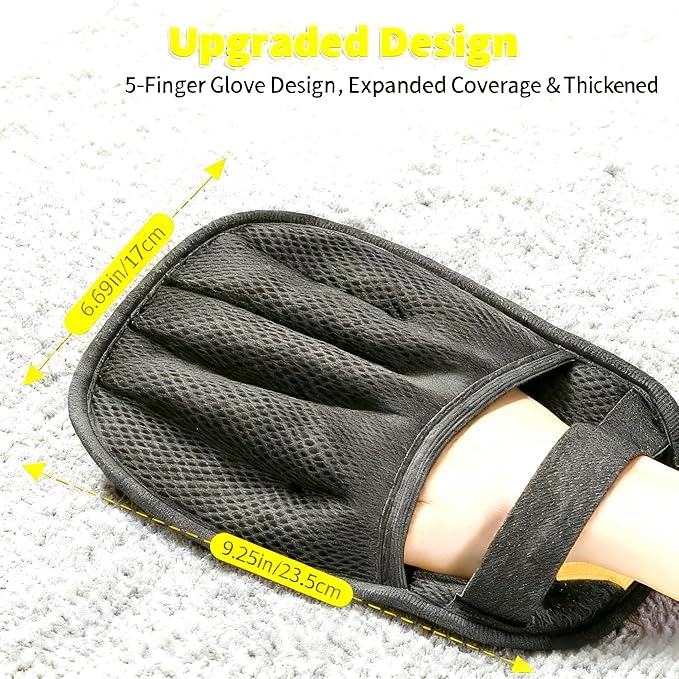 Pet Hair Removal Glove for Cats Dogs - Extra Large Thickened Upgraded Five Finger Electrostatic Pet Hair Gloves Reusable Magic Brush Pet Hair Remover Tool for Laundry, Couch, Carpet, Car Seat