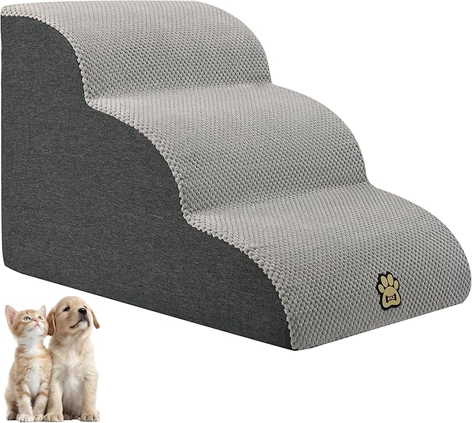 Pet Steps Dog Stairs for Sofa Couch and Bed High Density Sponge Pet Ramp with Removable Washable Cover Non-Slip Base Stable Dog Steps 15.7" H