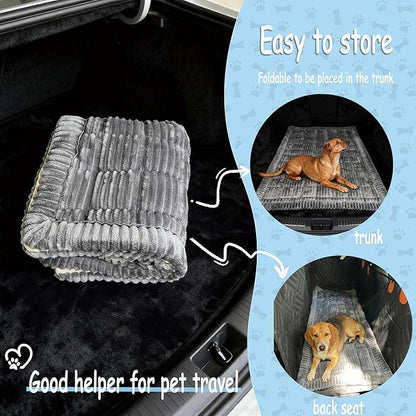 XINYI Dog Car Seat Cover for Back Seat, Dog Bed for Car, Non-Slip Sofa and Travel Pet Mat, Soft and Comfortable, Easy to Clean (Gray, 23.6" x 51.2")