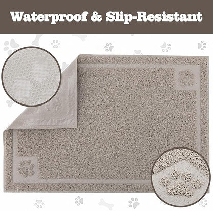 Darkyazi Pet Feeding Mat Large for Dogs and Cats,24"×36" Flexible and Easy to Clean Feeding Mat,Best for Non Slip Waterproof Feeding Mat (Gray Sand)
