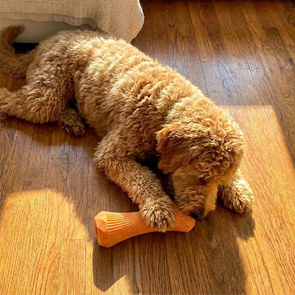 Flex-Force Stick Dog Toy – Chew & Fetch, Hollow Center for Treat Stuffing, Floats in Water, Honey-Peach Scent, Medium & Large Breeds, 7" x 3" x 3"