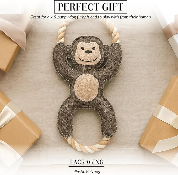 Pavilion Gift Company - Wild - Canvas Rope Dog Toy Monkey Humor Tug of War Puppy K9 Doggy Lover Parent Gift