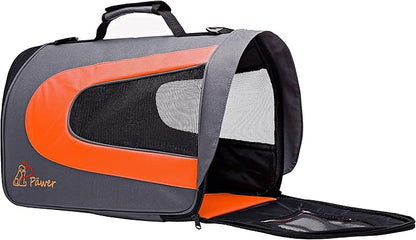 Pawer 18” x 11”x 11” Soft-Sided Foldable Airline Approved Pet Carrier for Cat, Puppy and Small Dog, Washable 600D Oxford Fabric, with Handle and Strap for Carry, Multiple Colors Available