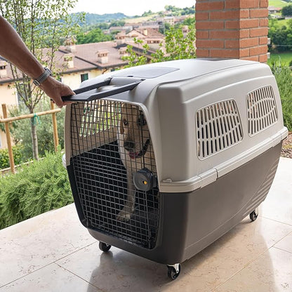 Ferplast Clipper Plus 4-7 Dog Carrier for Medium to Large Dogs. With Object Compartments and Pull-Out Handle