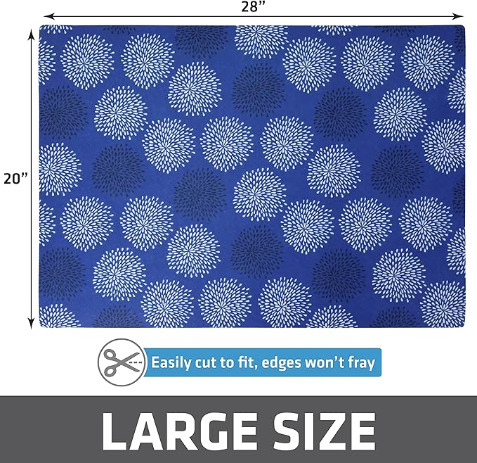 Drymate Cat Litter Box Mat, Litter Trapping Mat, Waterproof, Urine-Proof, Absorbent, Machine Washable, Soft on Paws, Contains Mess, Protects Floors, Kitten Supplies, Dark Blue, 20x28