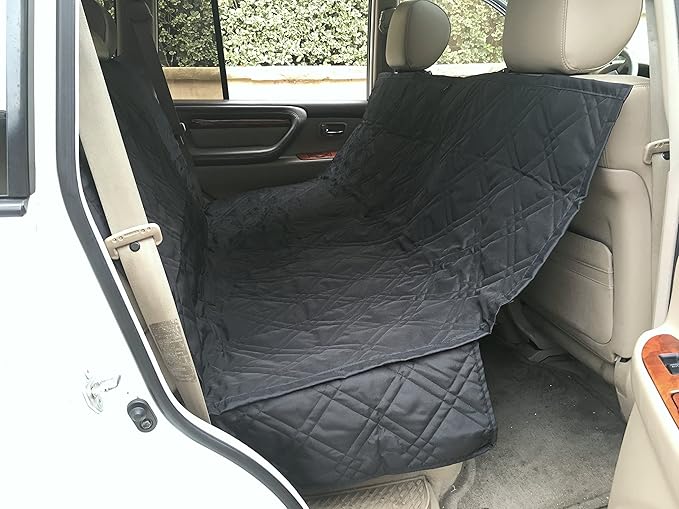Formosa Covers Deluxe Dog Car Seat Hammock Quilted Cover with Non-Slip Backing Best for Cars Trucks and SUVs Make Travel with Your Pet Always an Option - 56" W x 60" L, Black