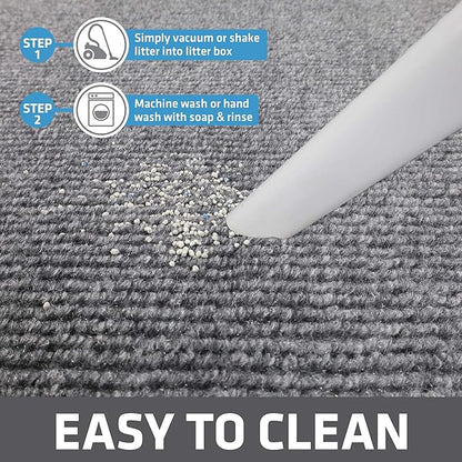 Drymate Cat Litter Box Mat, Litter Trapping Mat, Waterproof, Urine-Proof, Absorbent, Machine Washable, Soft on Paws, Contains Mess, Protects Floors, Kitten Supplies, Grey, 28x36 XL