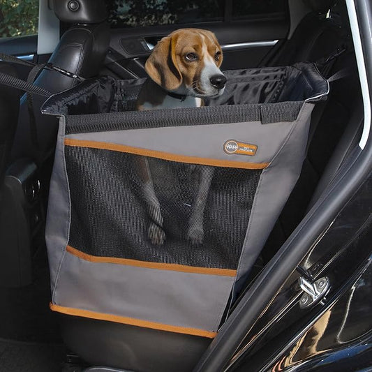 K&H Pet Products Buckle N Go Dog Car Seat for Medium Dogs, Waterproof Fabric, Breathable Mesh Sides, Adjustable Seat Belt Leash, Carseat for Small to Medium Pets, Car Seat Cover - 21 X 13 X 19in