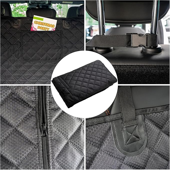 SUV Cargo Liner for Dog Car Seat Cover for Pets Waterproof Cargo Cover Dog Seat Mat for SUVs Sedans Vans with Bumper Flap Protector, Non-Slip, Black 70"x40"