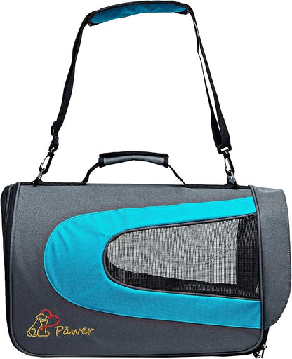Pawer 18” x 11”x 11” Soft-Sided Foldable Airline Approved Pet Carrier for Cat, Puppy and Small Dog, Washable 600D Oxford Fabric, with Handle and Strap for Carry, Multiple Colors Available