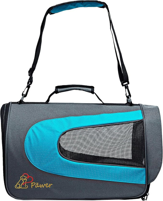 Pawer 18” x 11”x 11” Soft-Sided Foldable Airline Approved Pet Carrier for Cat, Puppy and Small Dog, Washable 600D Oxford Fabric, with Handle and Strap for Carry, Multiple Colors Available