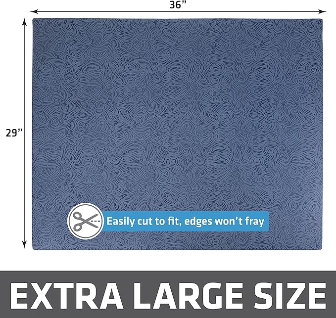 Drymate Cat Litter Box Mat, Litter Trapping Mat, Waterproof, Urine-Proof, Absorbent, Machine Washable, Soft on Paws, Contains Mess, Protects Floors, Kitten Supplies, Blue, 29x36 XL