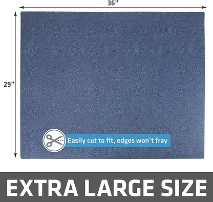 Drymate Cat Litter Box Mat, Litter Trapping Mat, Waterproof, Urine-Proof, Absorbent, Machine Washable, Soft on Paws, Contains Mess, Protects Floors, Kitten Supplies, Blue, 29x36 XL