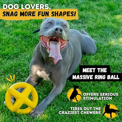 Indestructible Jumping Jack Chew Toy - Lifetime Replacement - Durable Dog Toy for Aggressive Chewers - Safe, Non-Toxic Natural Rubber - Interactive, Chew & Fetch - Tough, Heavy Duty - 4.5”