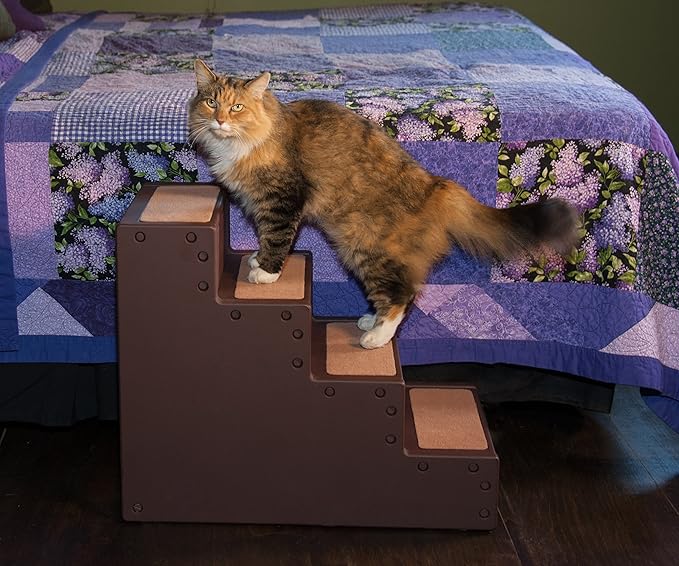 Pet Gear Pet Step IV Pet Stairs for Small Dogs and Cats up to 50 pounds, Lightweight, No Tools Required, 13 Colors to Choose from, Mocha