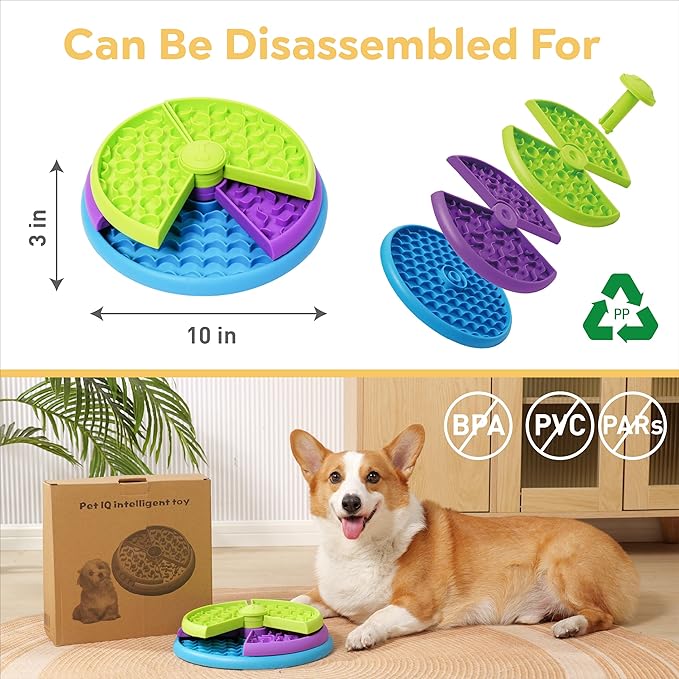 Dog Slow Feeder Bowl Food Puzzle - Interactive Game and Feeder With Layers Suitable for Small Medium Size Dogs