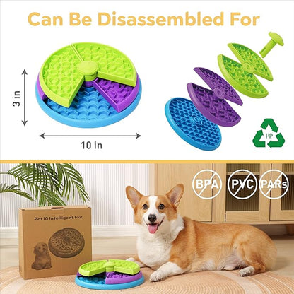 Dog Slow Feeder Bowl Food Puzzle - Interactive Game and Feeder With Layers Suitable for Small Medium Size Dogs