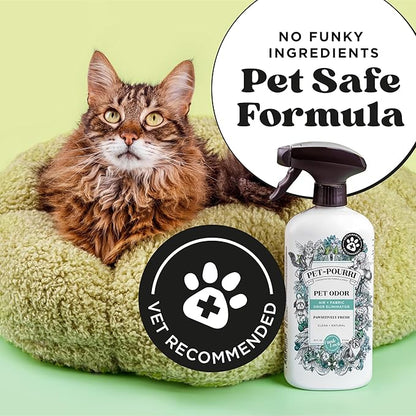 Pet-Pourri Pawsitively Fresh Pet Odor Deodorizer Spray, 16 Fl Oz, Up to 800 Uses, Air + Fabric Odor Remover with Essential Oils & Plant Based Ingredients, Vet Recommended, Pineapple, Jasmine & Pear