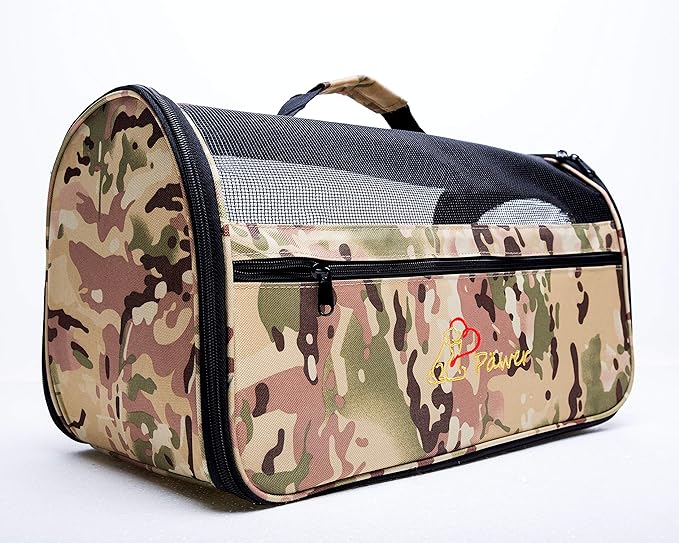 Pawer 18” x 10” x 10”Soft-Sided Foldable Airline Approved Pet Carrier for Cat, Puppy and Small Dog, Washable 600D Oxford Fabric, with Handle and Strap for Carry, Multiple Colors Available