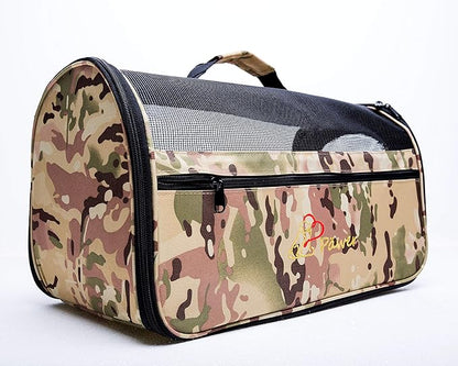 Pawer 18” x 10” x 10”Soft-Sided Foldable Airline Approved Pet Carrier for Cat, Puppy and Small Dog, Washable 600D Oxford Fabric, with Handle and Strap for Carry, Multiple Colors Available