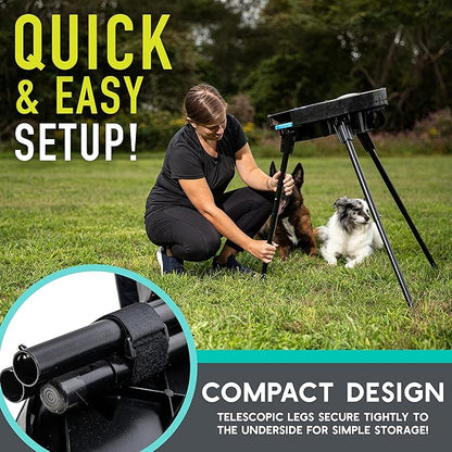 Franklin Pet Supply Co. Automatic Disc Launcher for Dogs - Ready Set Fetch Automatic Disc Tosser Dog Toy for Fetch - Portable Thrower Toy - Battery Powered