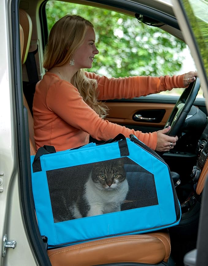 Pet Gear Signature Pet Safety Carrier and Car Seat for Small Dogs & Cats, Arctic Blue