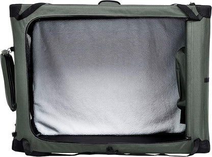 Amazon Basics Portable Foldable Soft Pet Dog Crate Carrier Kennel with Mesh Windows, Ventilation, Pockets for Large Dogs, 42 x 31 x 31 inches, Grey