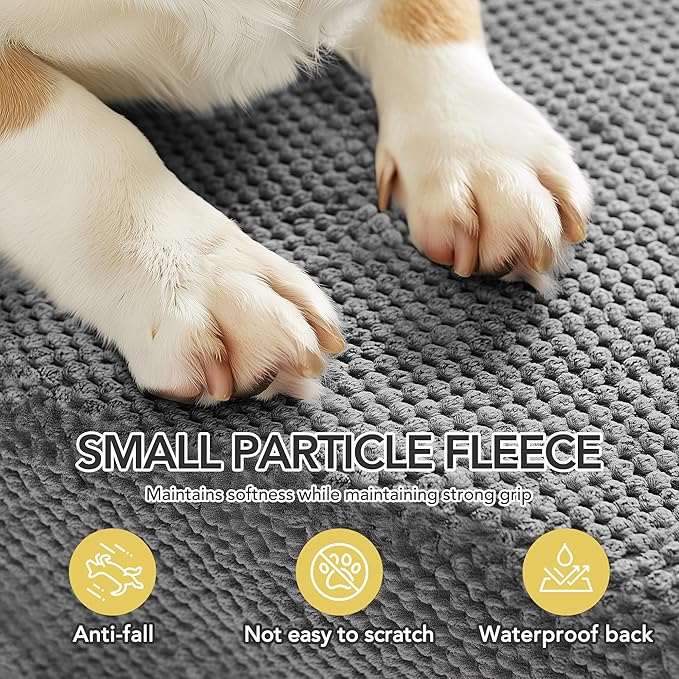 Deconovo Pet Stairs for Small & Elderly Dogs Cats 3-Step Dog Ramp Non-Slip Surface, Soft Washable Cover, Portable for Couch & Bed Use –Ideal for Senior Pets, Compact Storage Friendly, 15.7" H Ash Gray