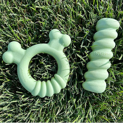 Nylabone Sensory Material Soothing Puppy Chew Toy Bundle, Toys for Teething Puppies, Peanut Butter and Chicken Flavor, Small - Up to 25 lbs, 2 Pack