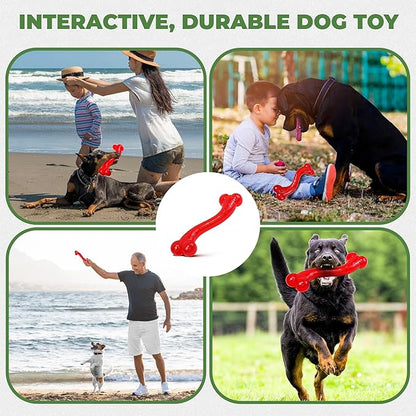 SPOT Play Strong S Bone - Durable TPR, Long Lasting Dog Chew for Aggressive Chewers, Hollow Center to Hide Treats, Virtually Indestructible Toy for Large Dogs & Puppies up to 90lbs - 12 inch