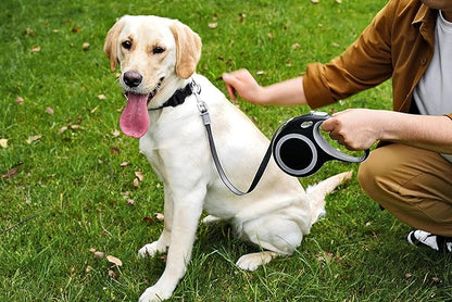 Retractable Dog Leash, 26 Feet Dog Leash for Small to Large Dogs up to 110lbs,Heavy Duty Design with Anti-Slip Handle, One-Handed Quick-Lock Braking System.
