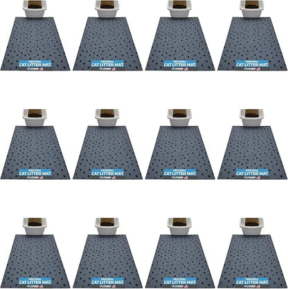 Drymate Cat Litter Box Mat, Litter Trapping Mat, Waterproof, Urine-Proof, Absorbent, Machine Washable, Soft on Paws, Contains Mess, Protects Floors, Kitten Supplies, Dark Grey, 28x36 XL, 12-Pack