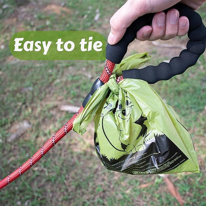 YORJA Tie Handles Dog Poo Bags, 440 Pet Poop Bags, Thick and Strong 100% Leak-Proof Biodegradable Waste Bags (Green)