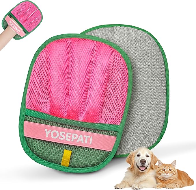 Pet Hair Removal Glove, Five-Finger Magic Brush Electrostatic Mitt, Pet Hair Remover Tool for Dog & Cat, Reusable Pet Hair Gloves Pet Grooming Needs, Fur Remover for Couch, Clothing & Carpet
