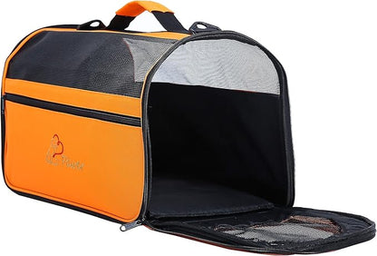 Pawer 18” x 10” x 10”Soft-Sided Foldable Airline Approved Pet Carrier for Cat, Puppy and Small Dog, Washable 600D Oxford Fabric, with Handle and Strap for Carry, Multiple Colors Available