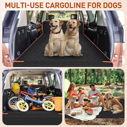 Cargo Liner for Pet, Water Proof Non Slip Durable Dog Cargo Cover Mat Universal for Cars Minivan with Bumper Flap Protector Black