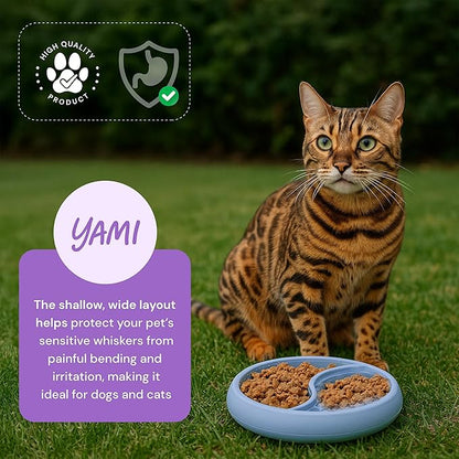 YAMI Dog Lick Bowl, Lick Mat for Dogs, Wet Food Cat Slow Feeder, Freeze Bowl, Enrichment & Puzzle Toy for Anxiety Relief, Food-Grade Silicone, Suction Cups, Dishwasher Fit, for All Breed (Light Blue)