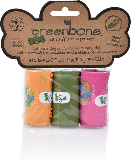 Greenbone BioBase Pet Poop Bags - 3 Rolls, 36 Bags - 13 Inch x 9 Inch