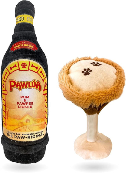 Bark Bros - Liquor Bottle Dog Toy - Plush Squeaky Dog Toys Funny Drink Parody - Alcohol Dog Toy - Dog Birthday Toy - Cute Dog Toys - Puppy Gifts - Puppy Stuff - Dog Stuff (Large, Espresso Muttini)