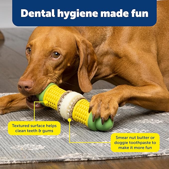 PetSafe Busy Buddy Cravin' Corn - Adjustable Slow Feeder Toy with Refillable Treat Rings - Cleans Teeth & Gums, Cures Boredom & Slows Down Eating Habits - Medium/Large - for Dogs 50+ lb