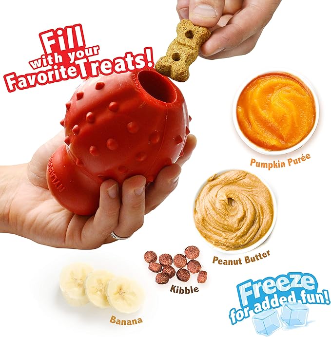 Nylabone Treatin' Cone Strong Stuffable Chew Toy for Dogs, Natural Rubber Fillable Treat Toy, Treat Dispensing Dog Toy, Bacon Flavor, Large Dogs - Up to 50 lbs, 1 Count