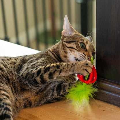 Catstages Dental Strawberry Teether, Soft and Textured Cat Chew Toy, Catnip Oil Coating, Pink