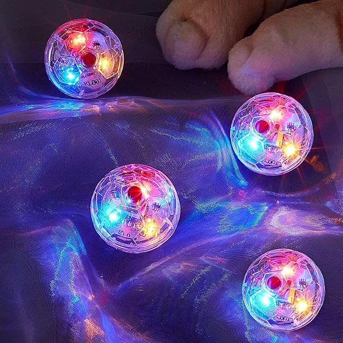 Jecery 9 Pcs Light Up Cat Balls Ghost Hunting LED Motion Activated Cat Toy Interactive Lighted Ball Pet Glowing Mini Running Exercise Toys for Kitten Dog Pet Animals Activity(Transparent)